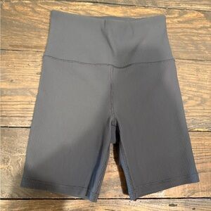 Athleta Gray Biker Shorts with ribbed Comfort